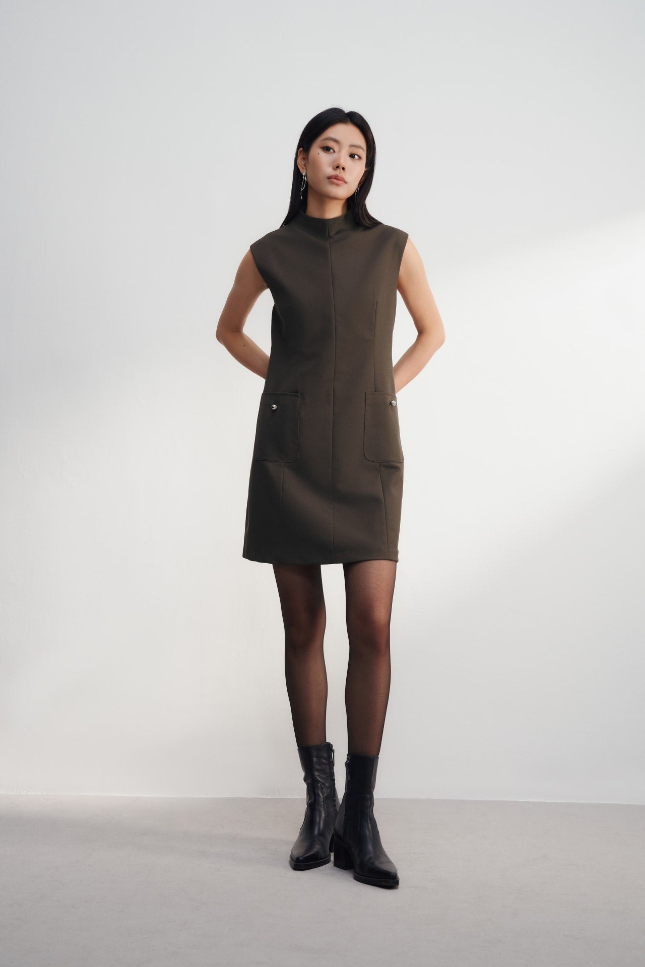 g2000 black dress Twill Maxi Shirt Dress