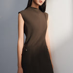 G2000 Dresses Metallic Button Mock Neck Dress
