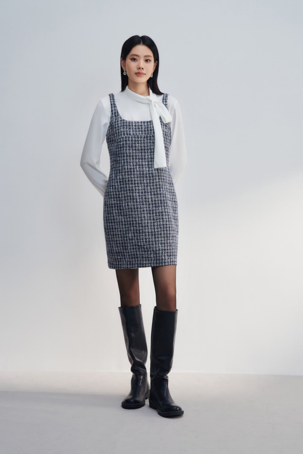 Tweed Pinafore Dress G2000 Singapore