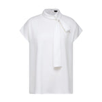 G2000 Shirts & Tops Crepe Stand Collar Blouse With Tie Detail Pale Silver Regular