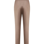 G2000 Pants Cotton Blend Spandex Satin Cropped Cigarette Pants With Elastic Waistband