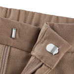 G2000 Pants Cotton Blend Spandex Satin Cropped Cigarette Pants With Elastic Waistband