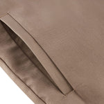 G2000 Pants Cotton Blend Spandex Satin Cropped Cigarette Pants With Elastic Waistband