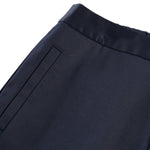 G2000 Pants Cotton Blend Spandex Satin Cropped Cigarette Pants With Elastic Waistband