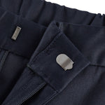 G2000 Pants Cotton Blend Spandex Satin Cropped Cigarette Pants With Elastic Waistband