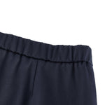 G2000 Pants Cotton Blend Spandex Satin Cropped Cigarette Pants With Elastic Waistband