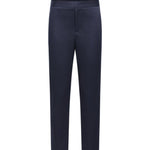 G2000 Pants Cotton Blend Spandex Satin Cropped Cigarette Pants With Elastic Waistband Midnight Velvet Regular