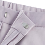 G2000 Pants Cotton Blend Spandex Satin Cropped Cigarette Pants With Elastic Waistband