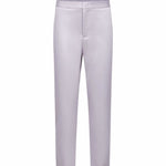 G2000 Pants Cotton Blend Spandex Satin Cropped Cigarette Pants With Elastic Waistband Dreamy Lavender Regular