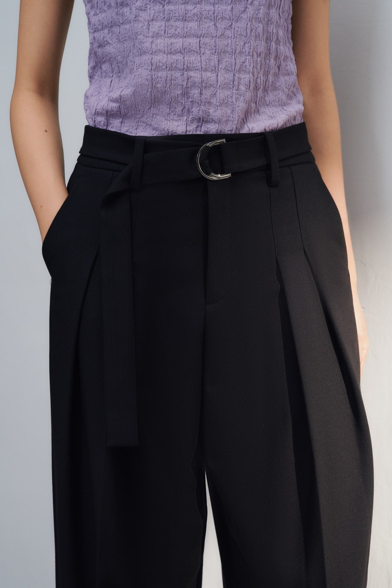 Wide Leg Pants With Belt | G2000 Singapore