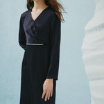 G2000 Dresses Pleated Satin Wrap Dress