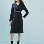 G2000 Dresses Pleated Satin Wrap Dress Twilight Mystery Regular