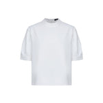 G2000 Shirts & Tops Crepe Mock Neck Short Sleeve Blouse Pale Silver Regular
