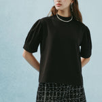 G2000 Shirts & Tops Crepe Mock Neck Short Sleeve Blouse