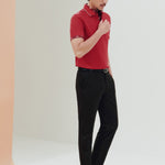 G2000 Polos Non-Iron Pure Cotton Shirt Collar Polo Tee with Logo Rustic Crimson Smart