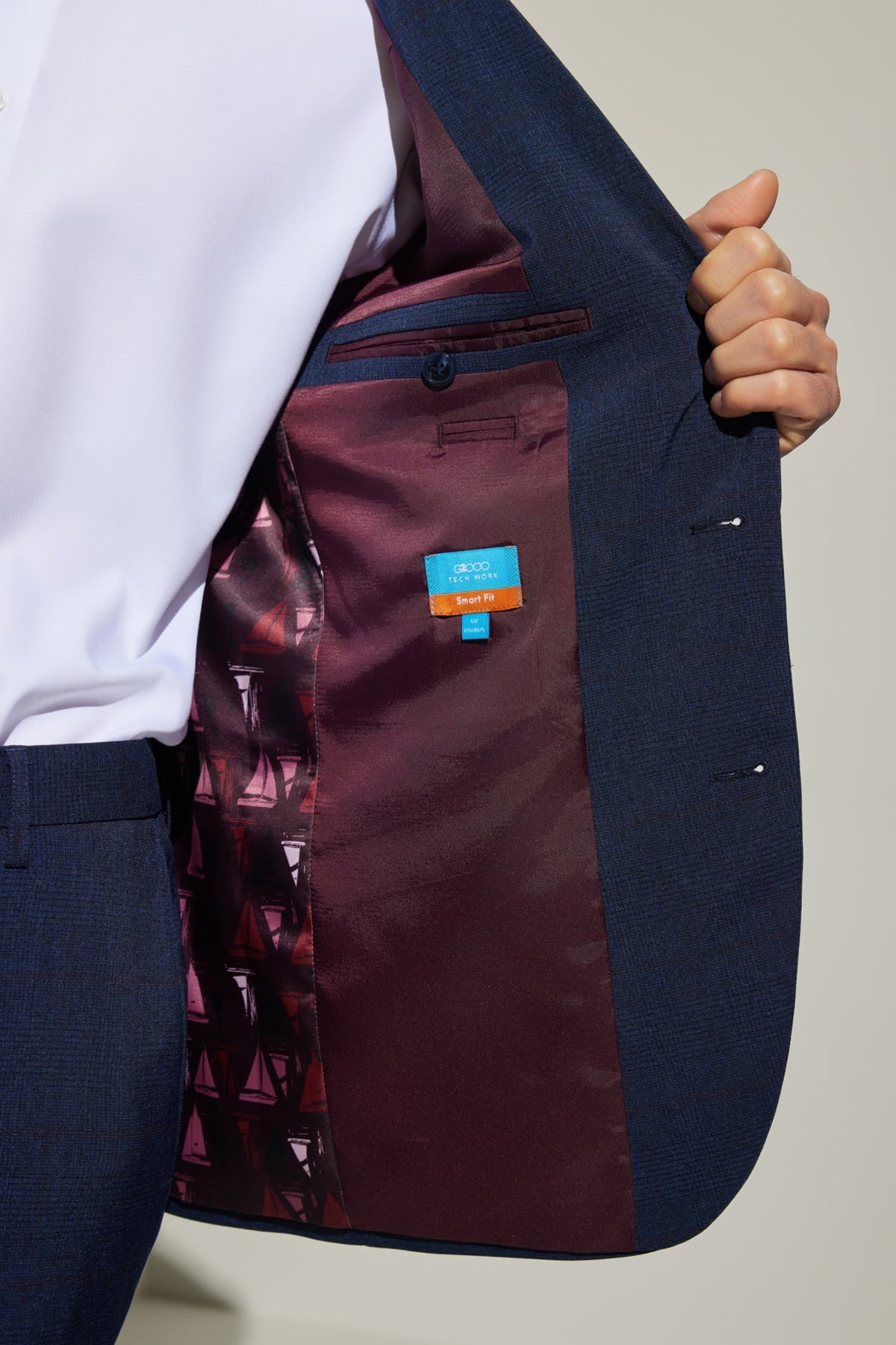 G2000 - Suits - Cool Touch Multi-Way Stretch Smart Fit Check Suit Blazer
