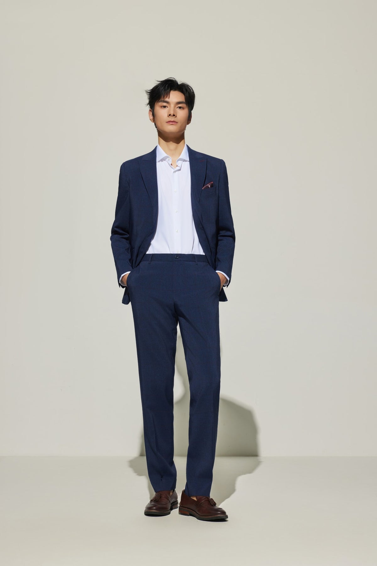 G2000 Suits Cool Touch Multi-Way Stretch Smart Fit Check Suit Blazer Cimmerian Sky Smart