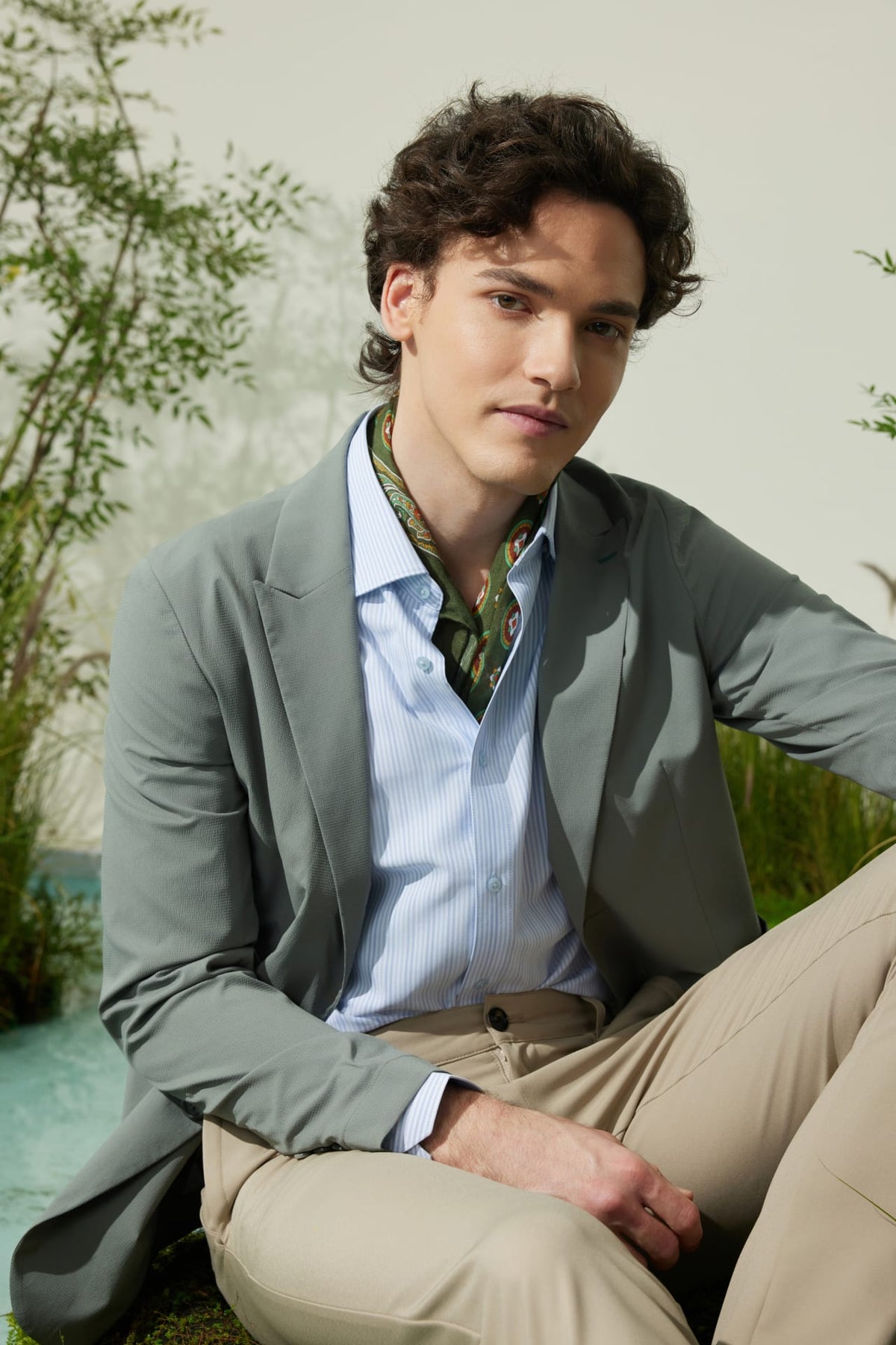 G2000 Suits Seersucker Relax Fit Casual Blazer
