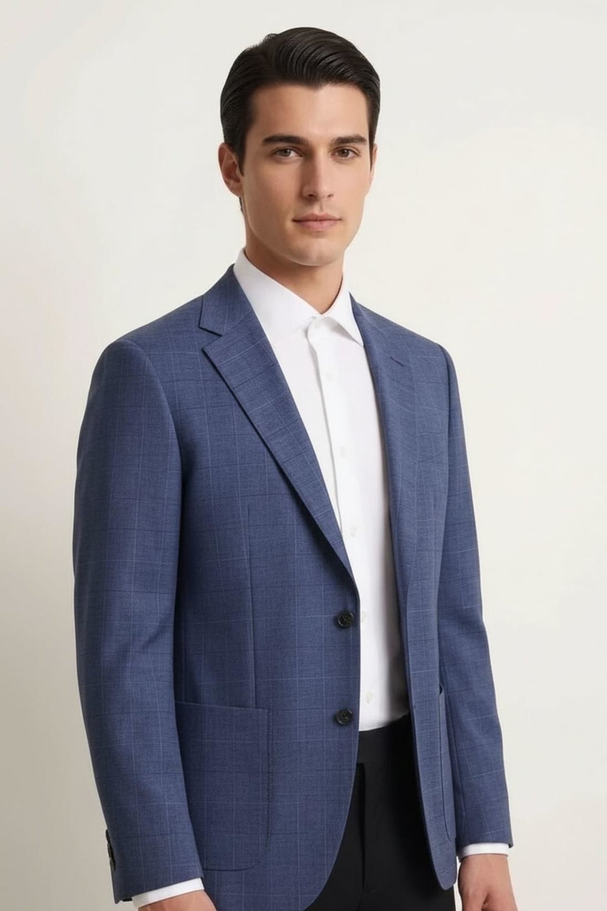 Quick Dry Wicking Poly Rayon Check Smart Fit Suit Blazer