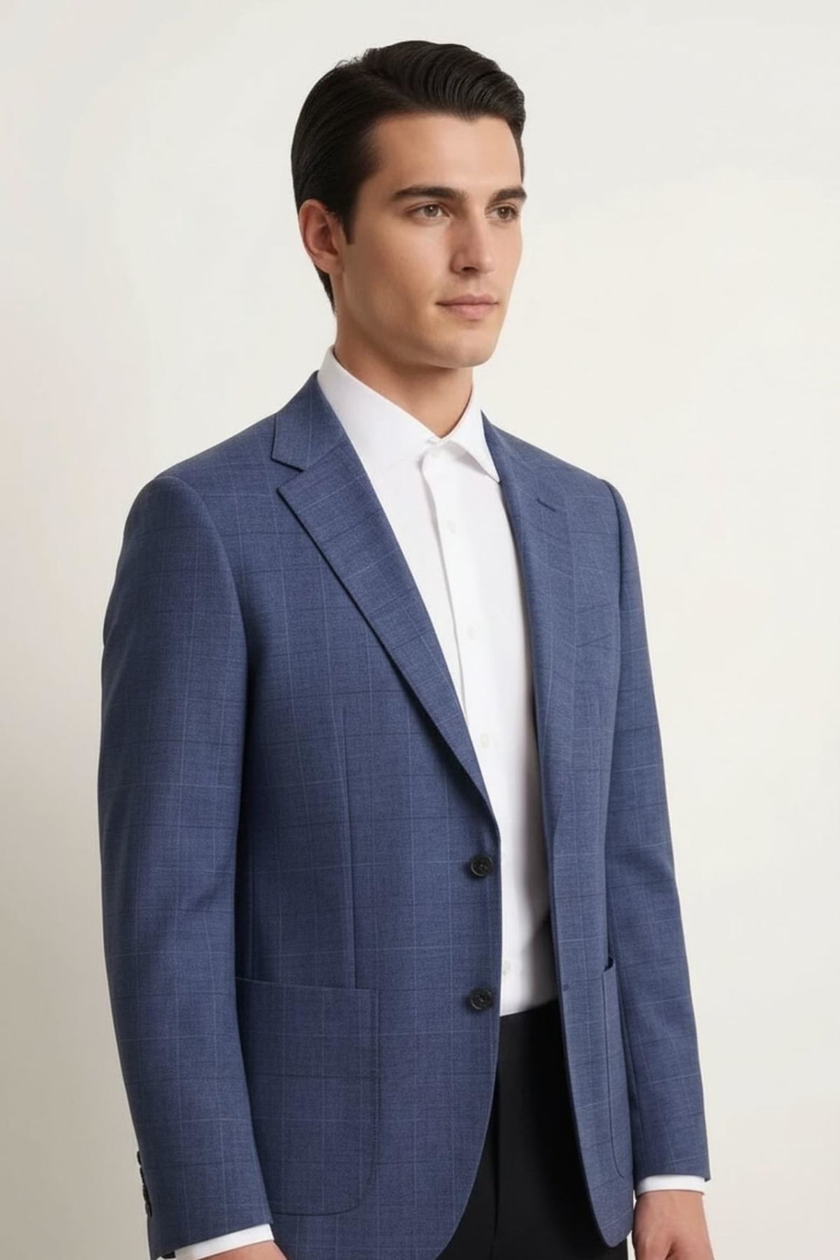 Quick Dry Wicking Poly Rayon Check Smart Fit Suit Blazer