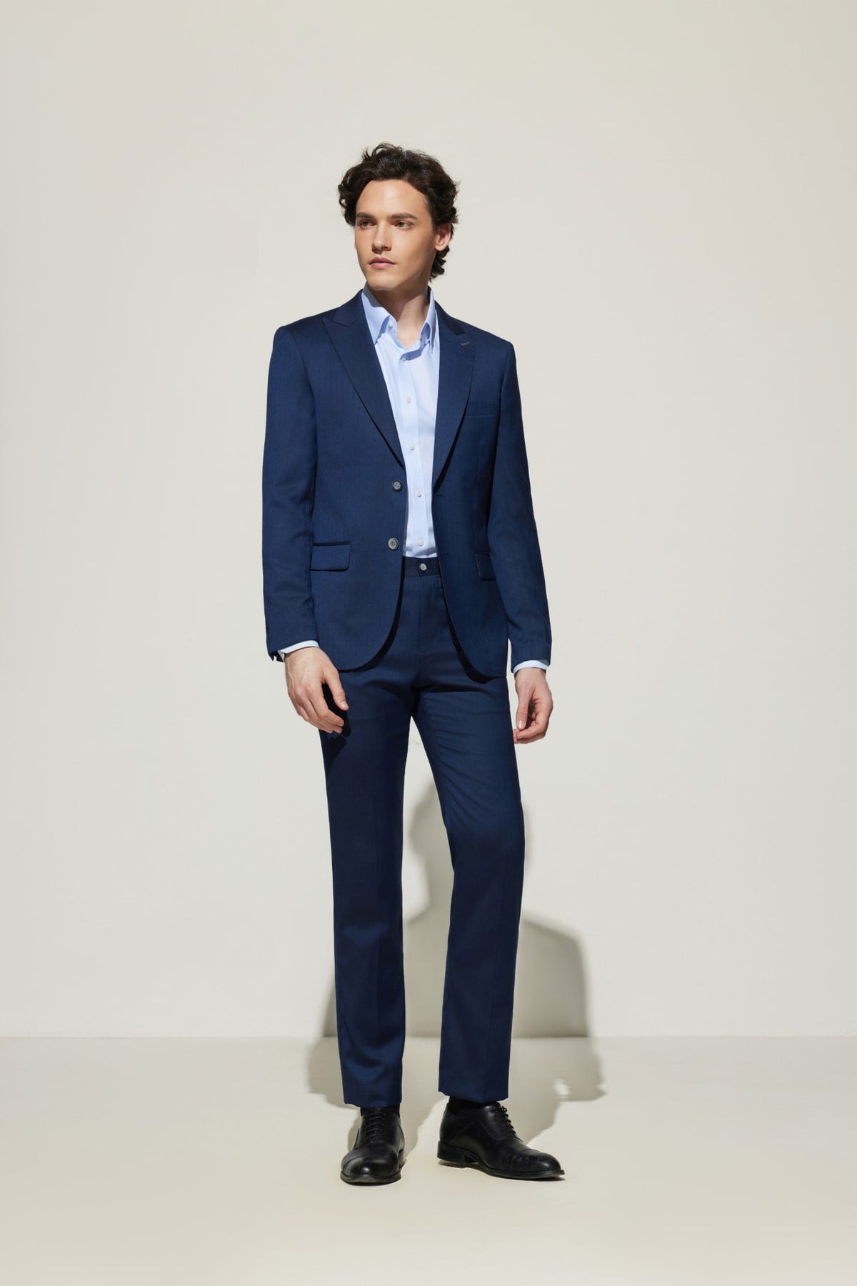 G2000 Suits Multi-Way Stretch Smart Fit Herringbone Suit Blazer Cimmerian Sky Smart