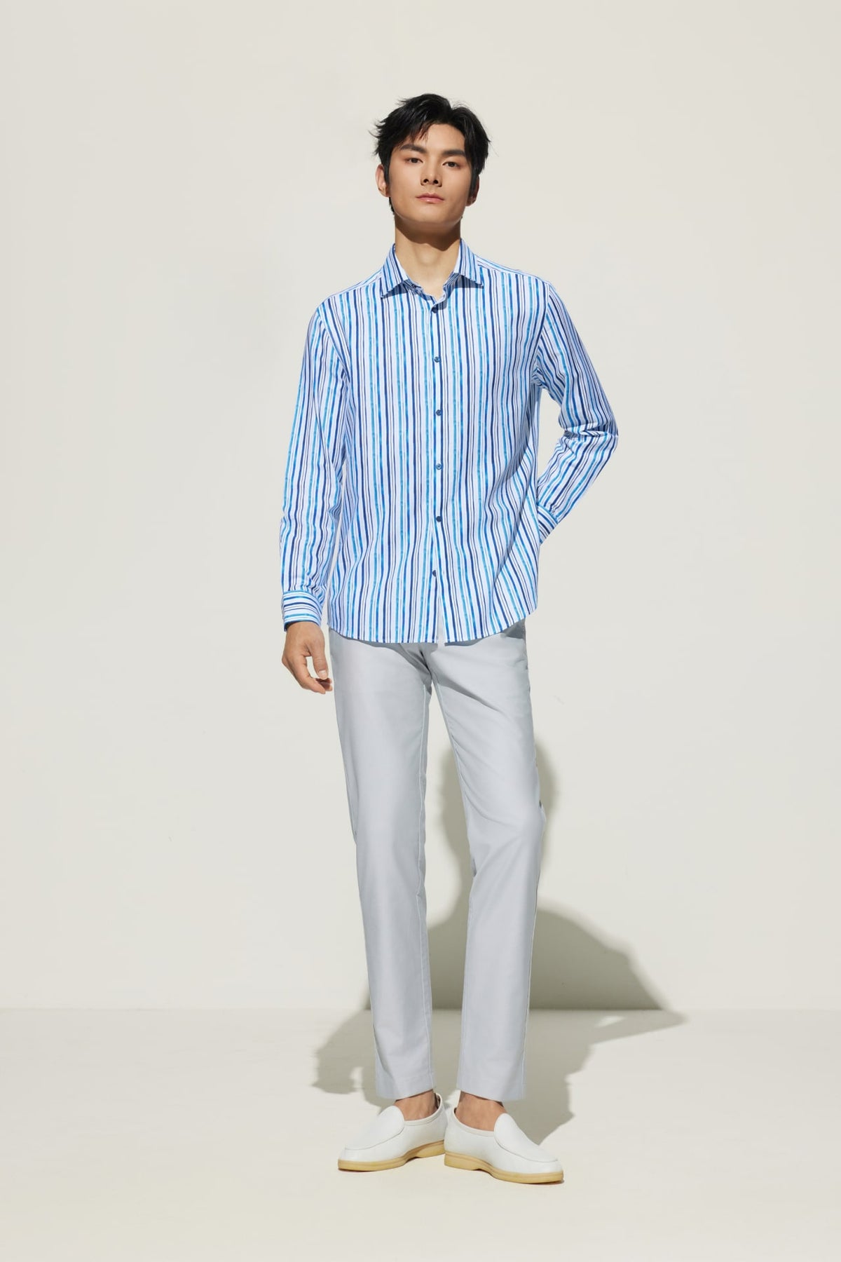 G2000 Shirts Cotton Digital Print Smart Fit Oxford Casual Shirt Stormy Darkness Smart