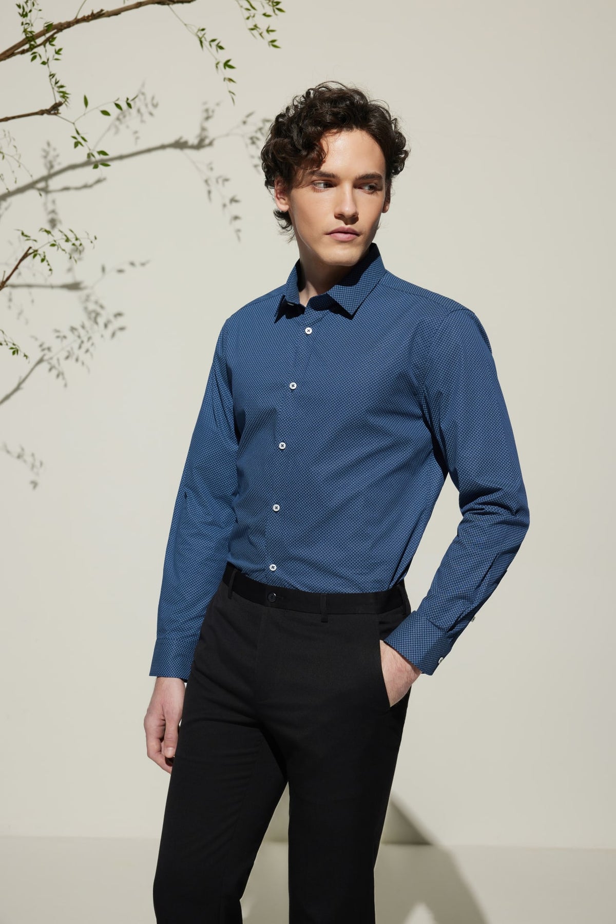G2000 - Shirts - Cotton Digital Print Smart Fit Twill Casual Shirt
