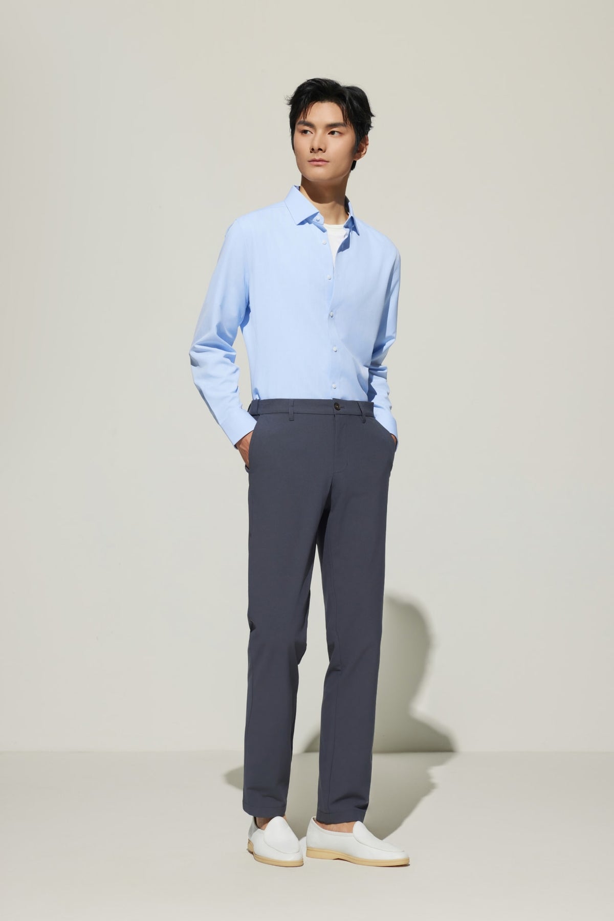 G2000 Shirts Non-Iron Dry Smart Fit Semi Solid Shirt Nordic Breeze Smart