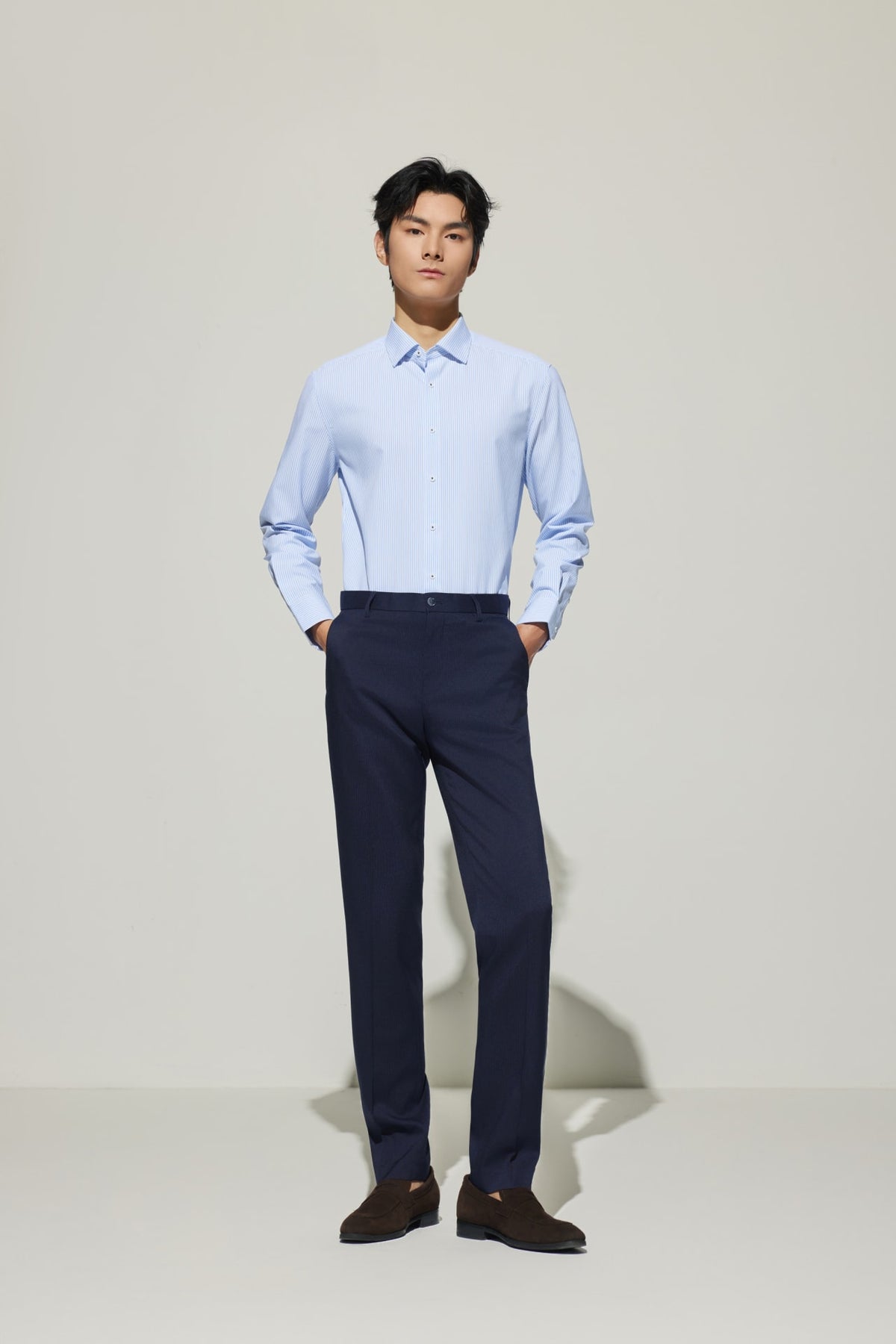 G2000 Shirts Non-Iron Dry Smart Fit Stripe Shirt Jungle Mist Smart