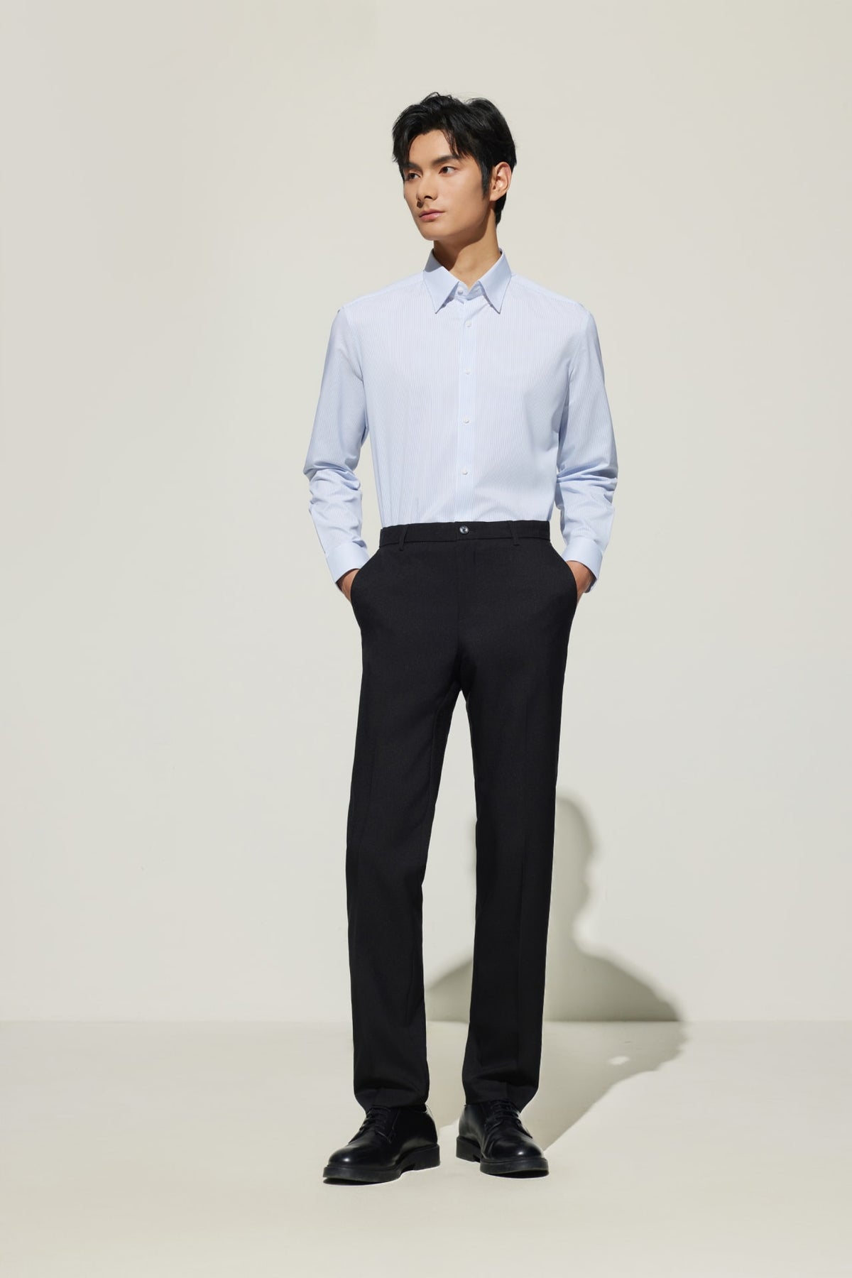 G2000 Shirts Non-Iron Dry Stretch Smart Fit Stripe Shirt Tenebrous Blue Smart
