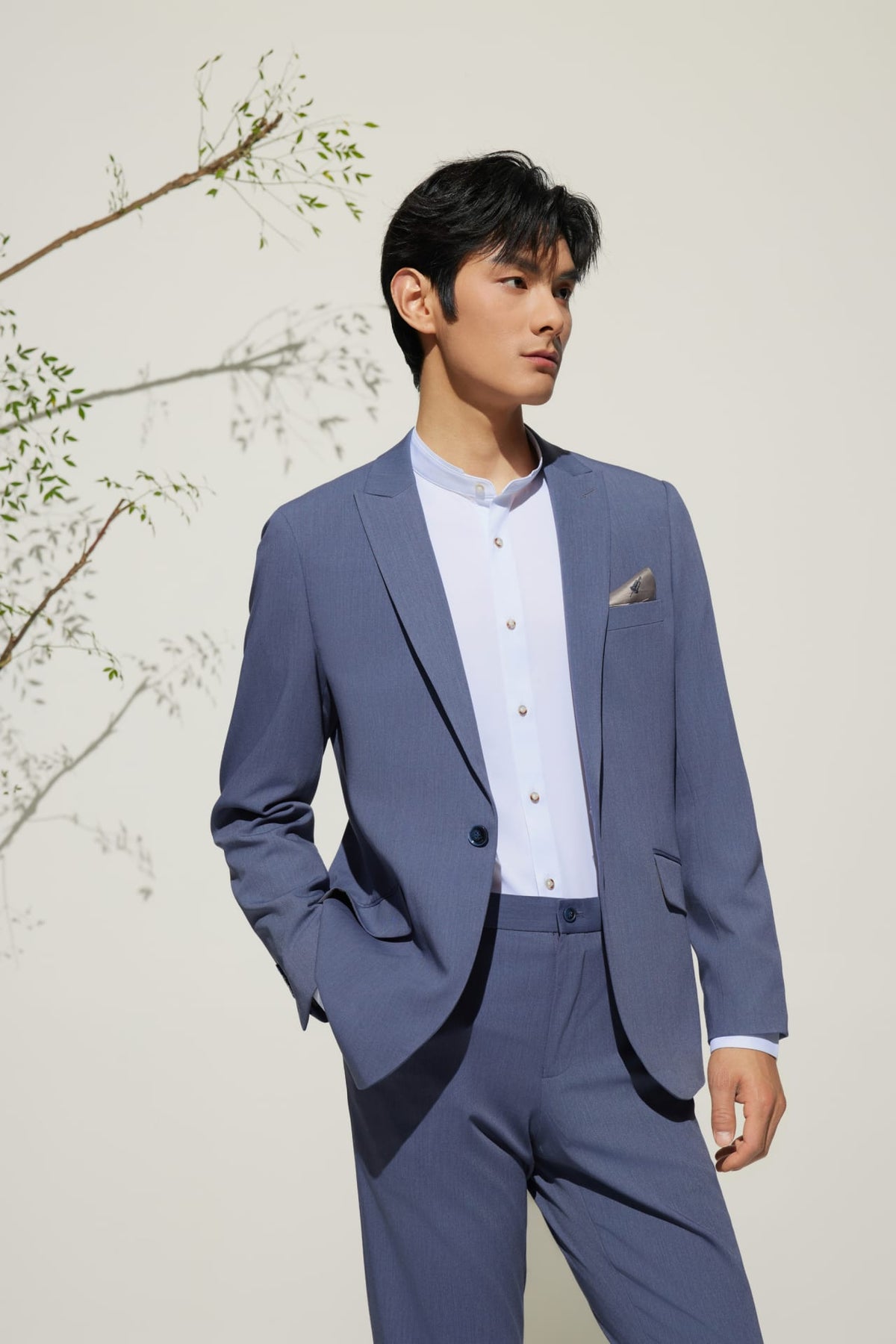 G2000 - Shirts - Non-Iron Dry Smart Fit Poplin Stand Collar Shirt with Design Detail