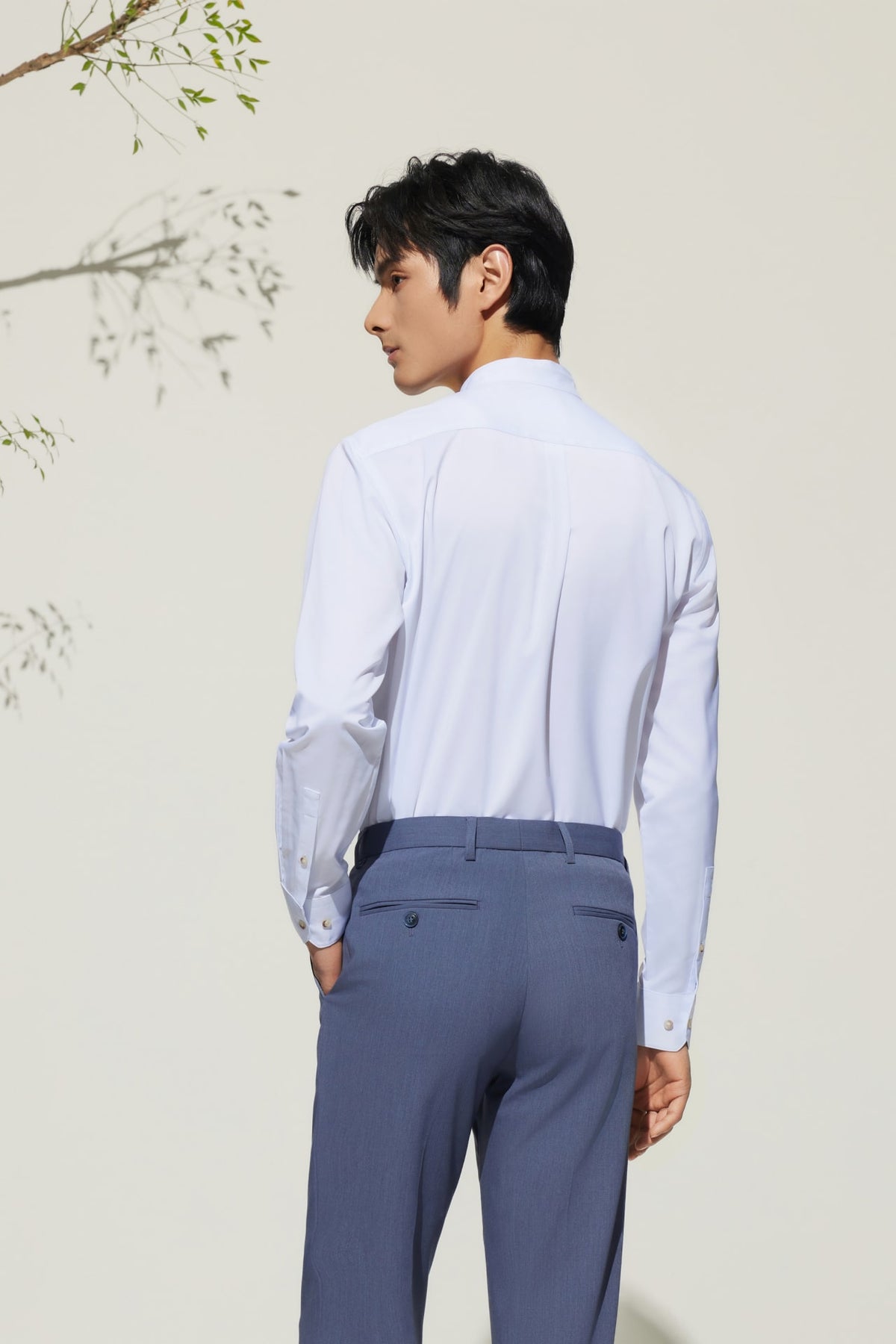 G2000 - Shirts - Non-Iron Dry Smart Fit Poplin Stand Collar Shirt with Design Detail