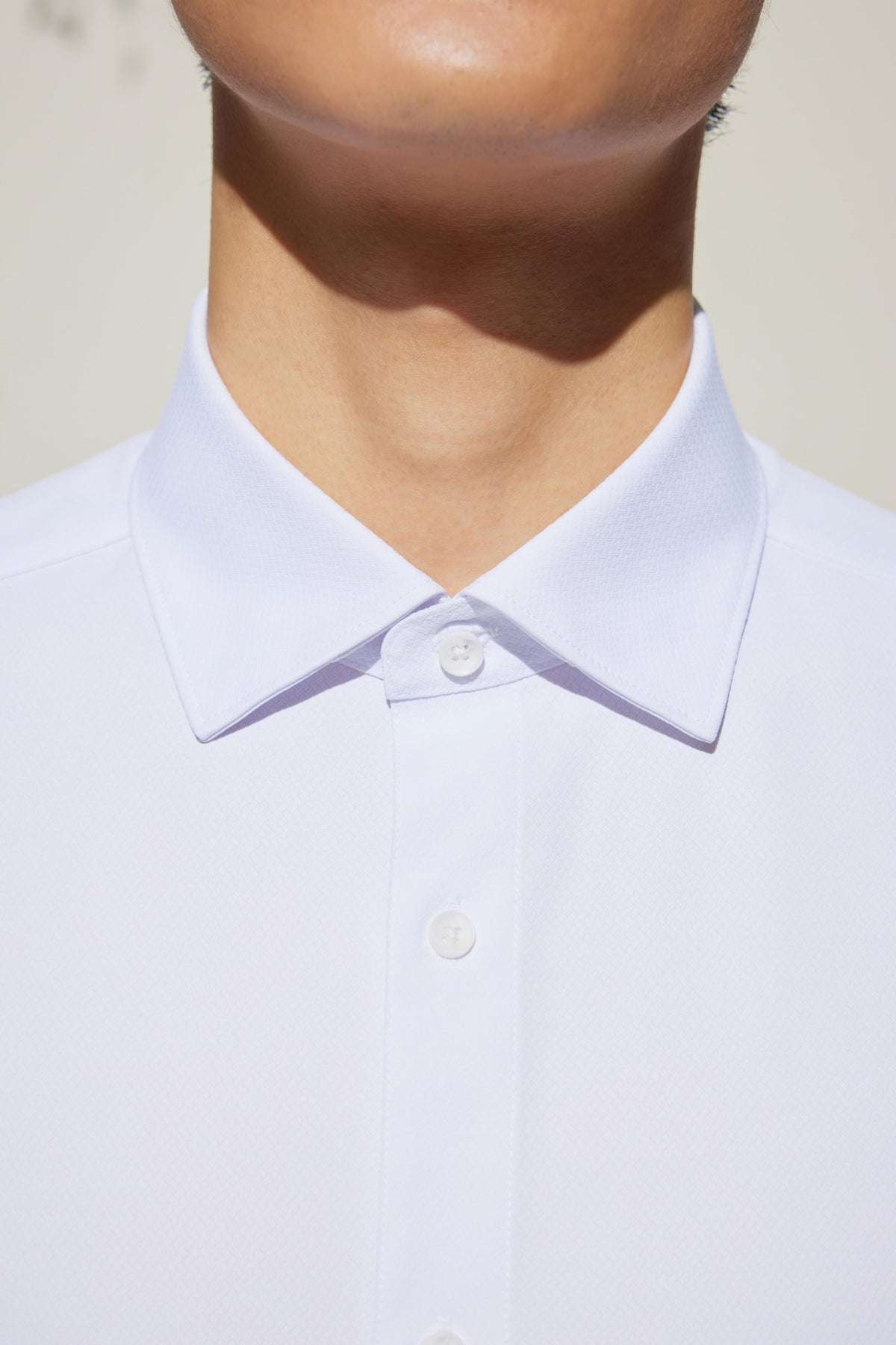 Non-Iron Dry Stretch Herringbone Smart Fit Long Sleeve Shirt