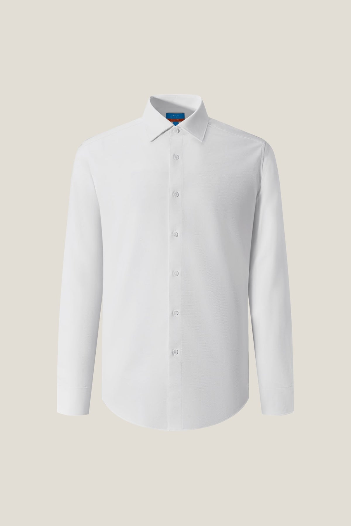 Non-Iron Dry Stretch Herringbone Smart Fit Long Sleeve Shirt
