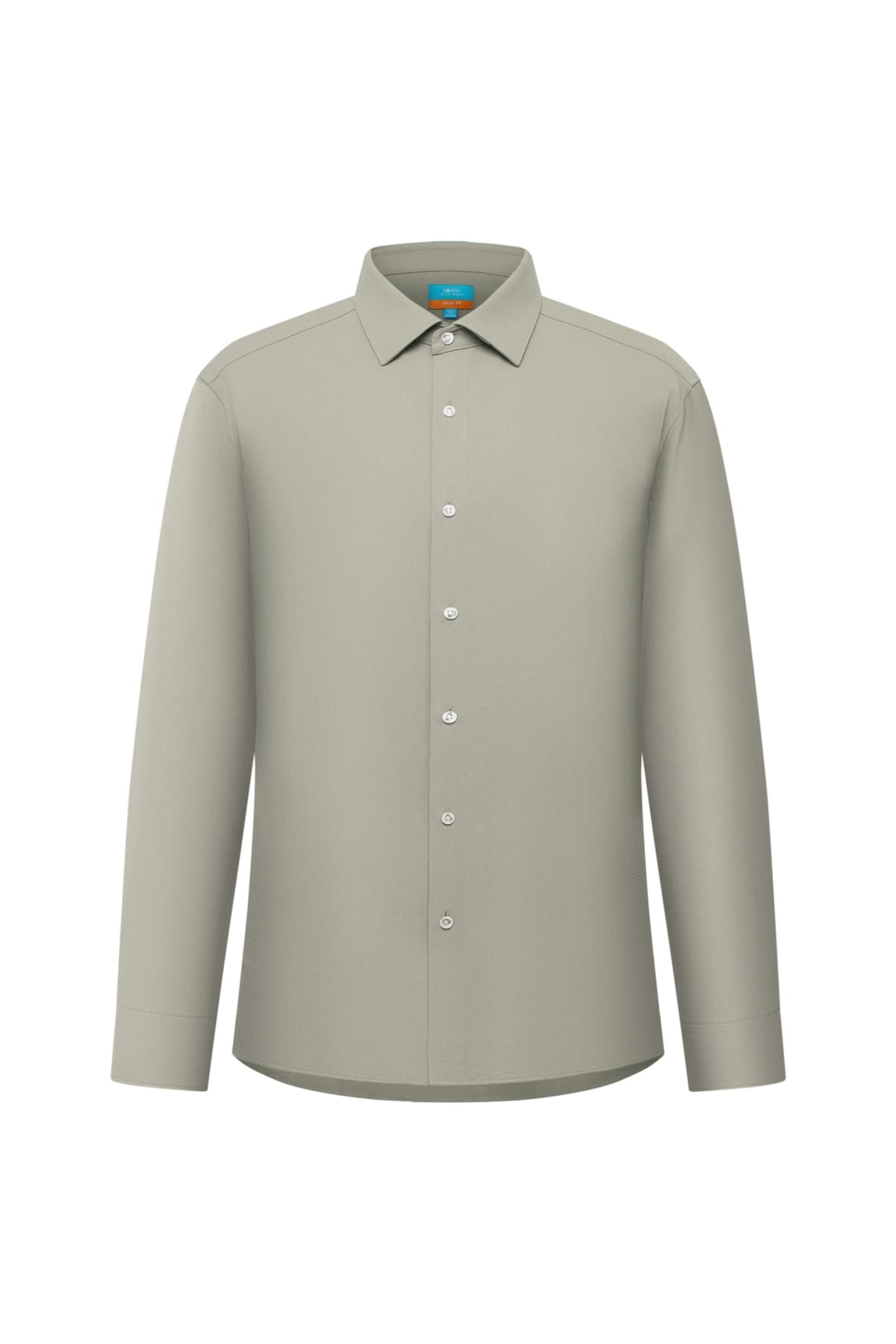 Non-Iron Dry Stretch Herringbone Smart Fit Long Sleeve Shirt
