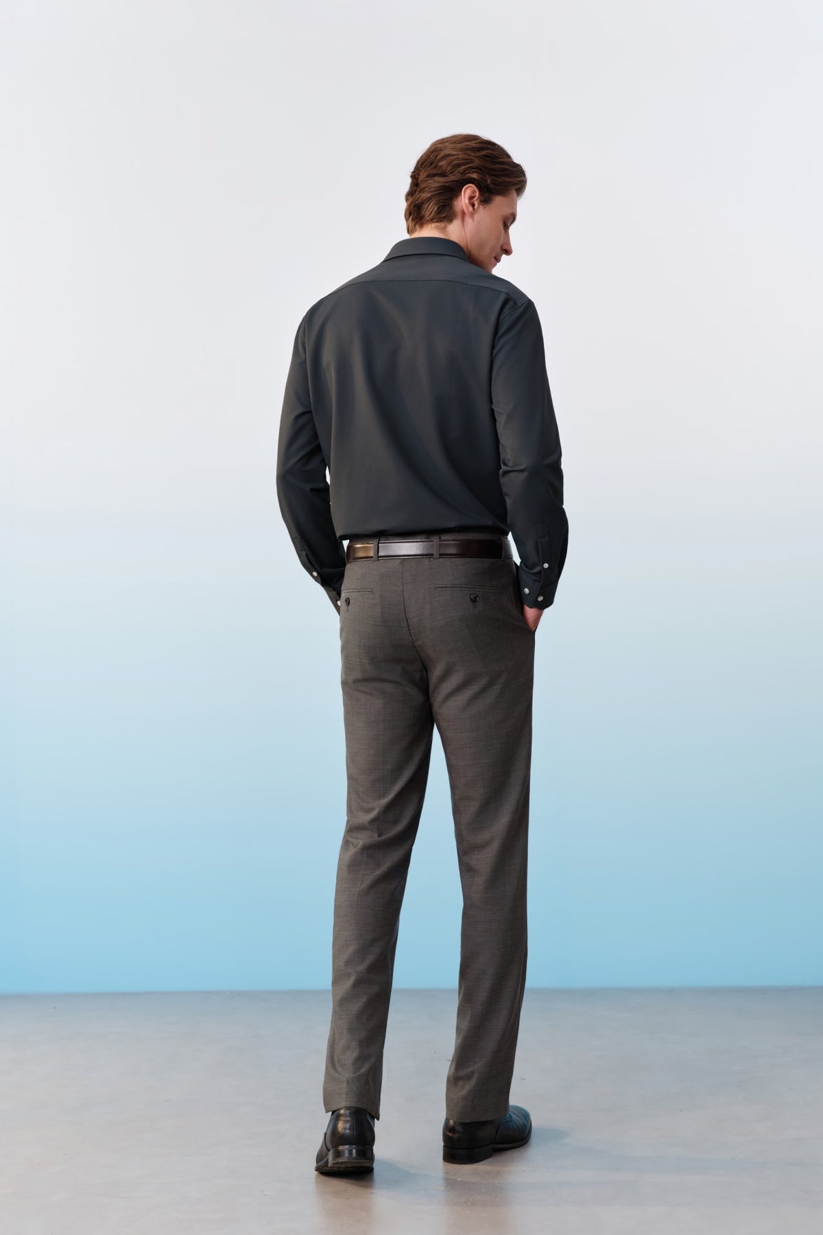 G2000 - Shirts - Non-Iron Dry Multi-Way Stretch Herringbone Smart Fit Long Sleeve Shirt