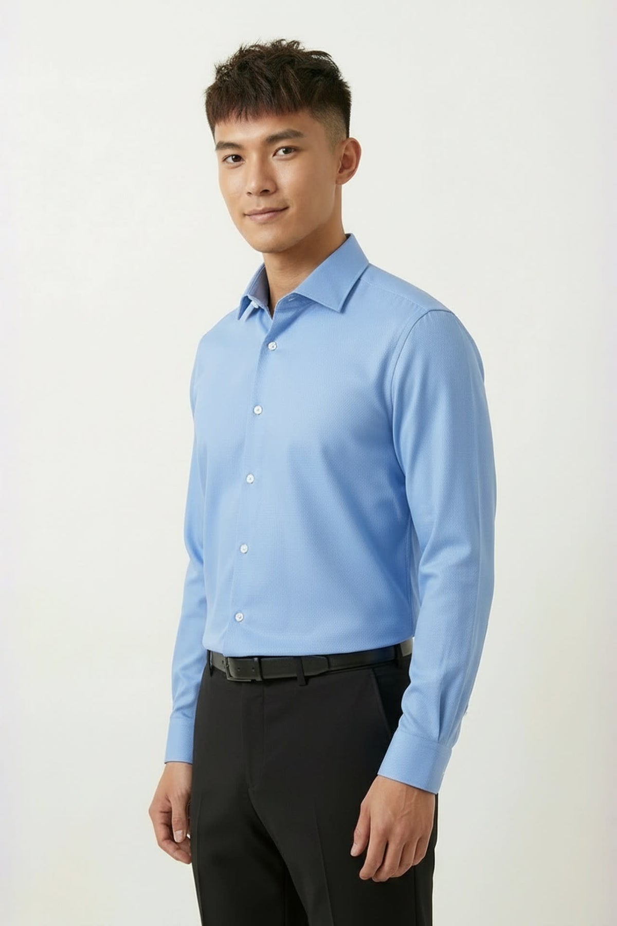 G2000 Shirts Non-Iron Dry Multi-Way Stretch Herringbone Smart Fit Long Sleeve Shirt