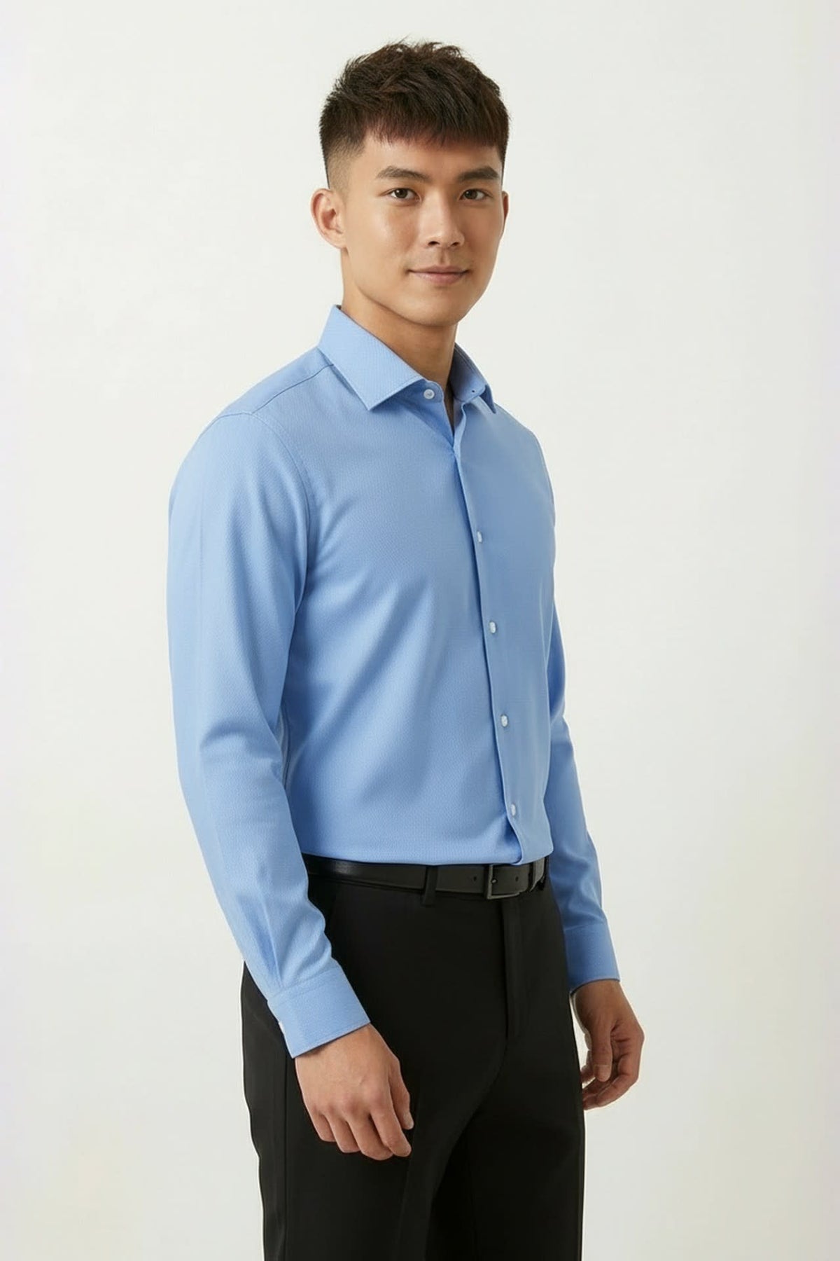 G2000 - Shirts - Non-Iron Dry Multi-Way Stretch Herringbone Smart Fit Long Sleeve Shirt