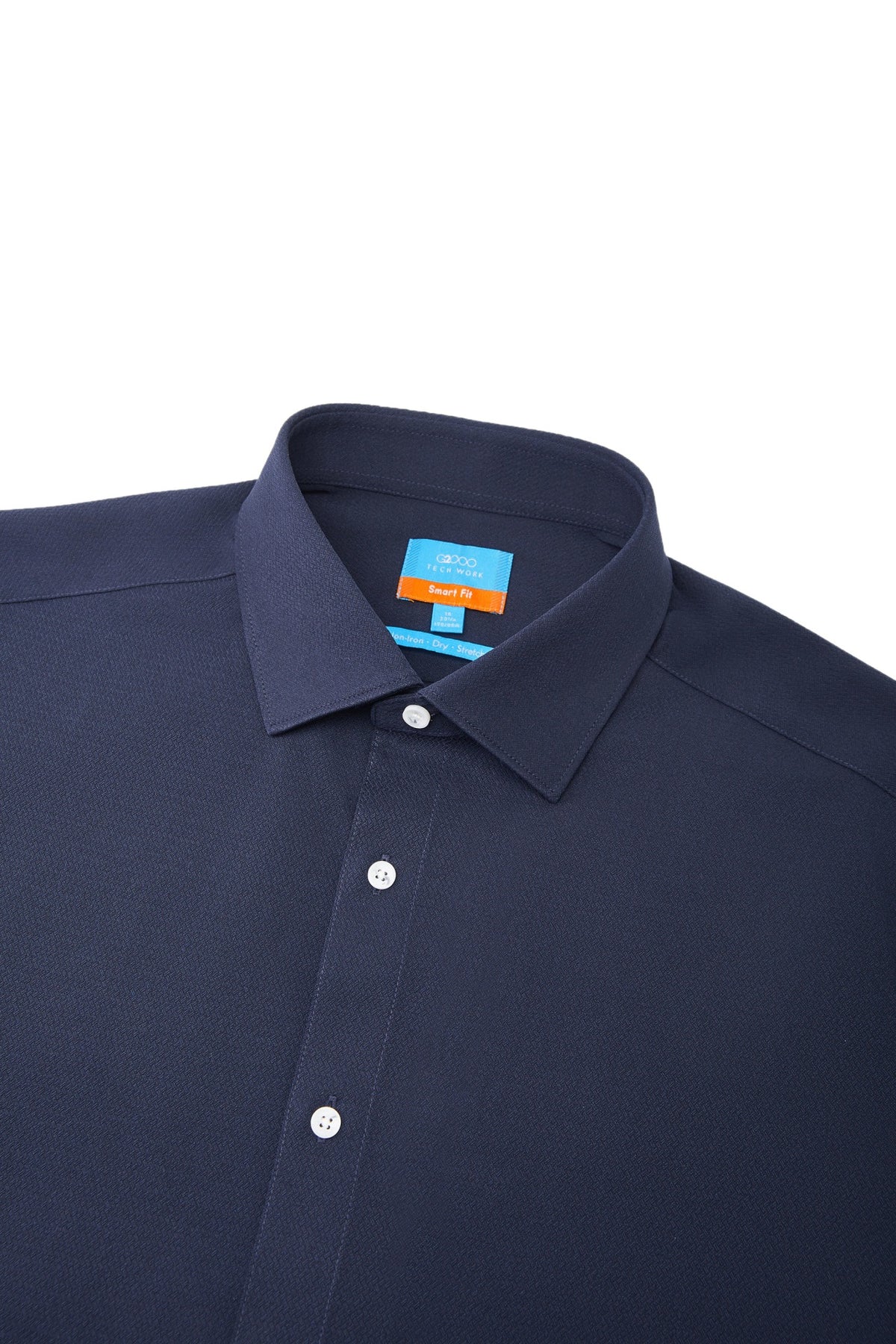 Non-Iron Dry Stretch Herringbone Smart Fit Long Sleeve Shirt