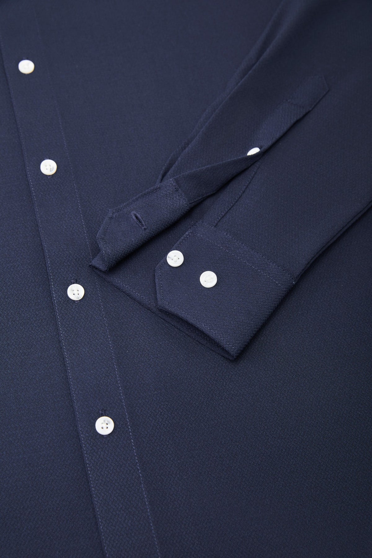 Non-Iron Dry Stretch Herringbone Smart Fit Long Sleeve Shirt