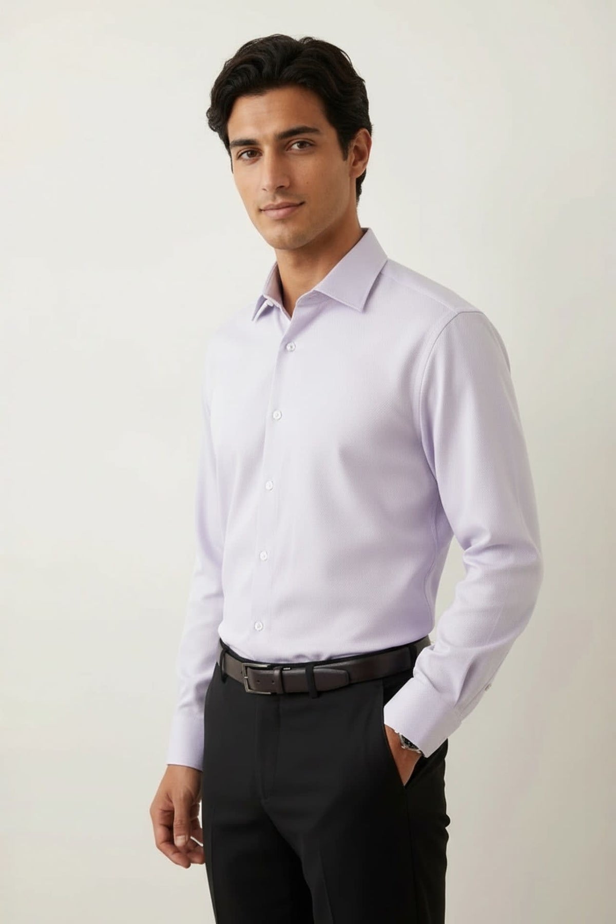G2000 - Shirts - Non-Iron Dry Multi-Way Stretch Herringbone Smart Fit Long Sleeve Shirt