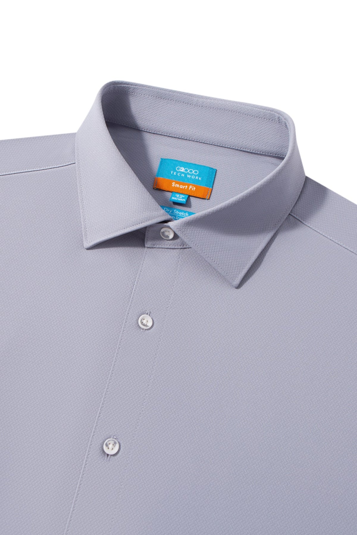 Non-Iron Dry Stretch Herringbone Smart Fit Long Sleeve Shirt