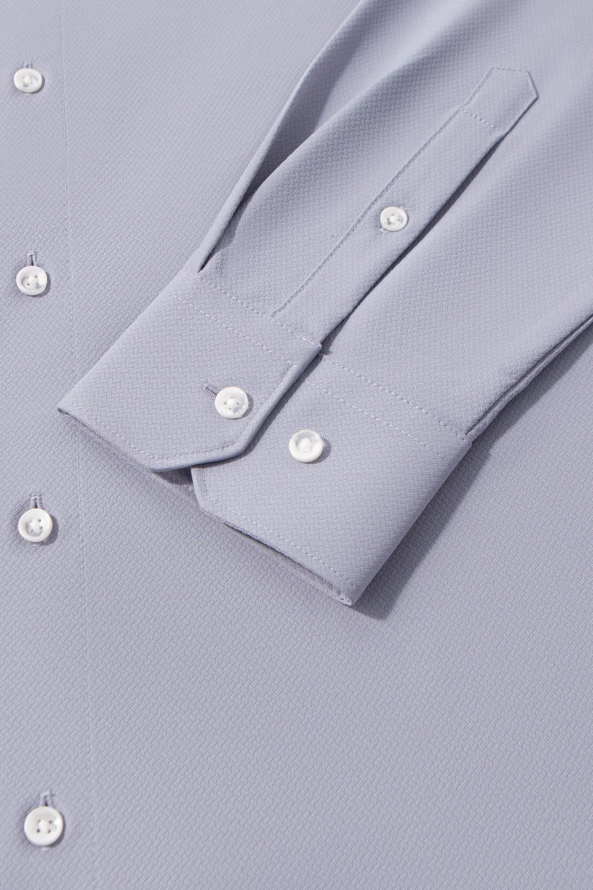 Non-Iron Dry Stretch Herringbone Smart Fit Long Sleeve Shirt