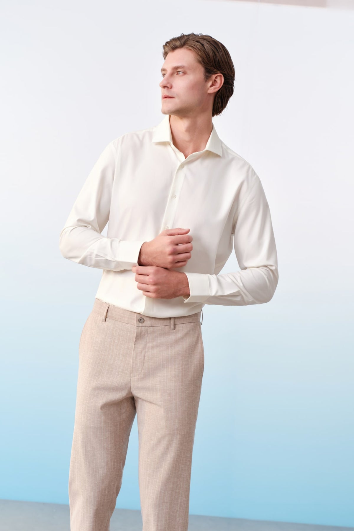 G2000 - Shirts - Non-Iron Cool Touch Stretch Twill Smart Fit Long Sleeve Shirt