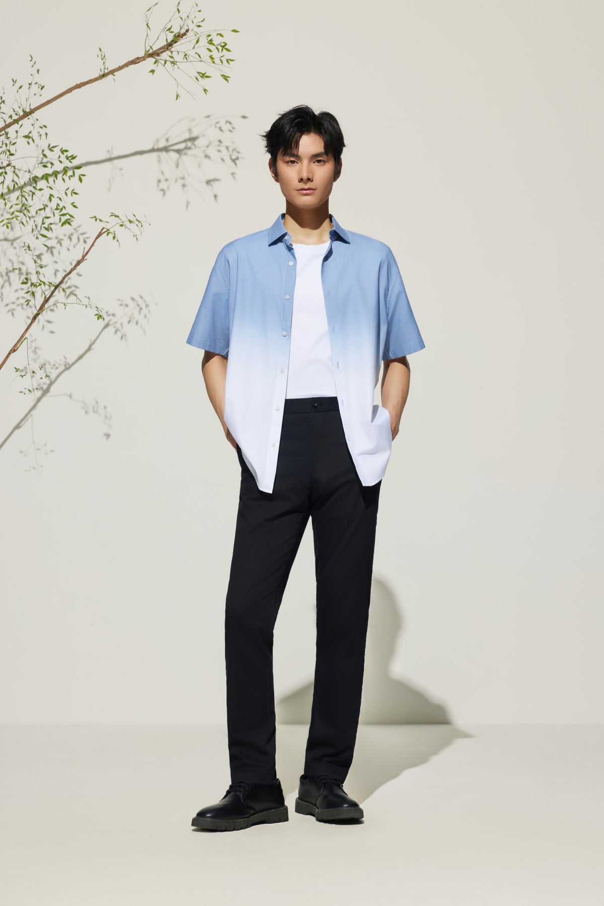 G2000 Shirts Cotton Oxford Gradient Digital Print Comfort Fit Short Sleeve Casual Shirt