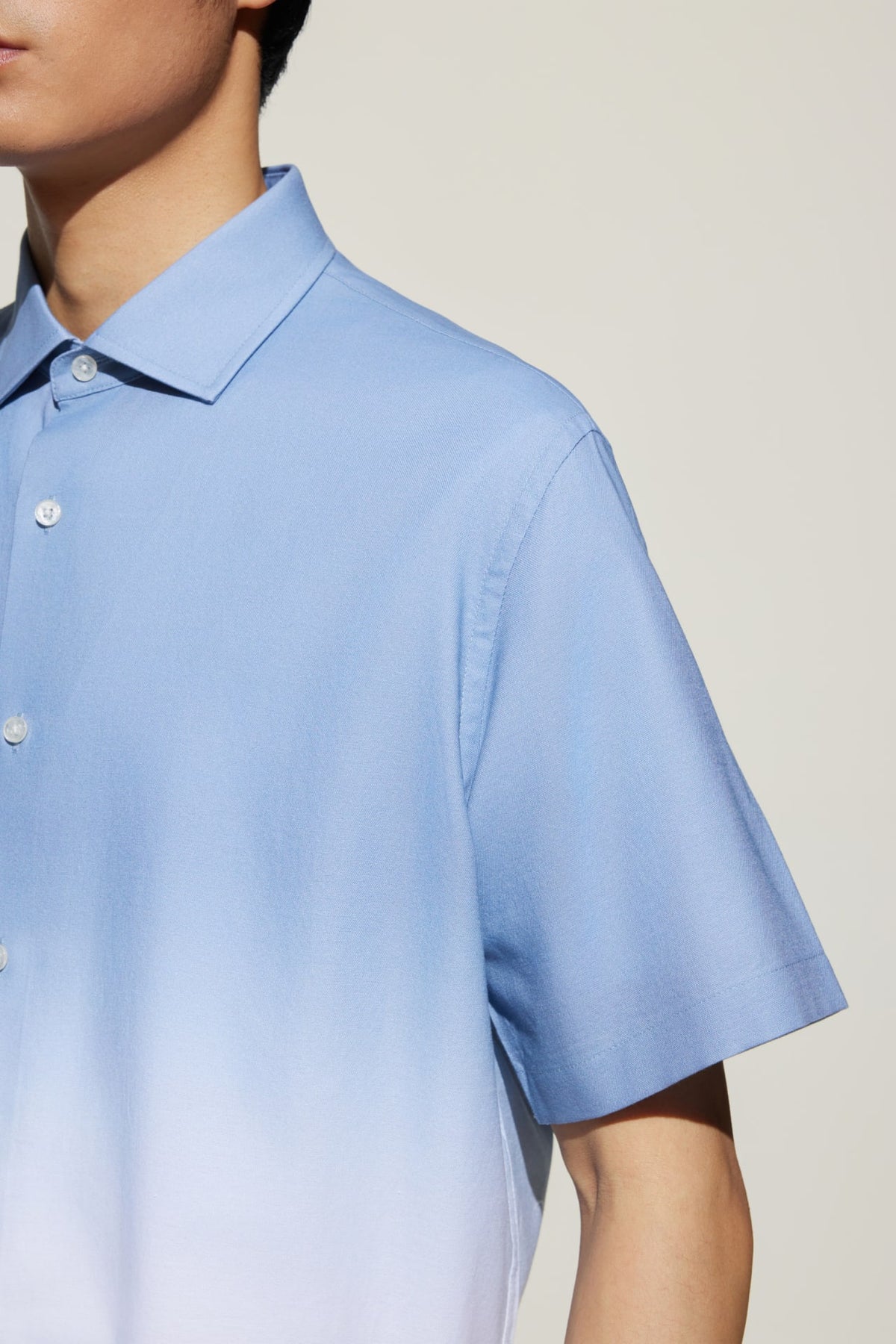G2000 - Shirts - Cotton Oxford Gradient Digital Print Comfort Fit Short Sleeve Casual Shirt