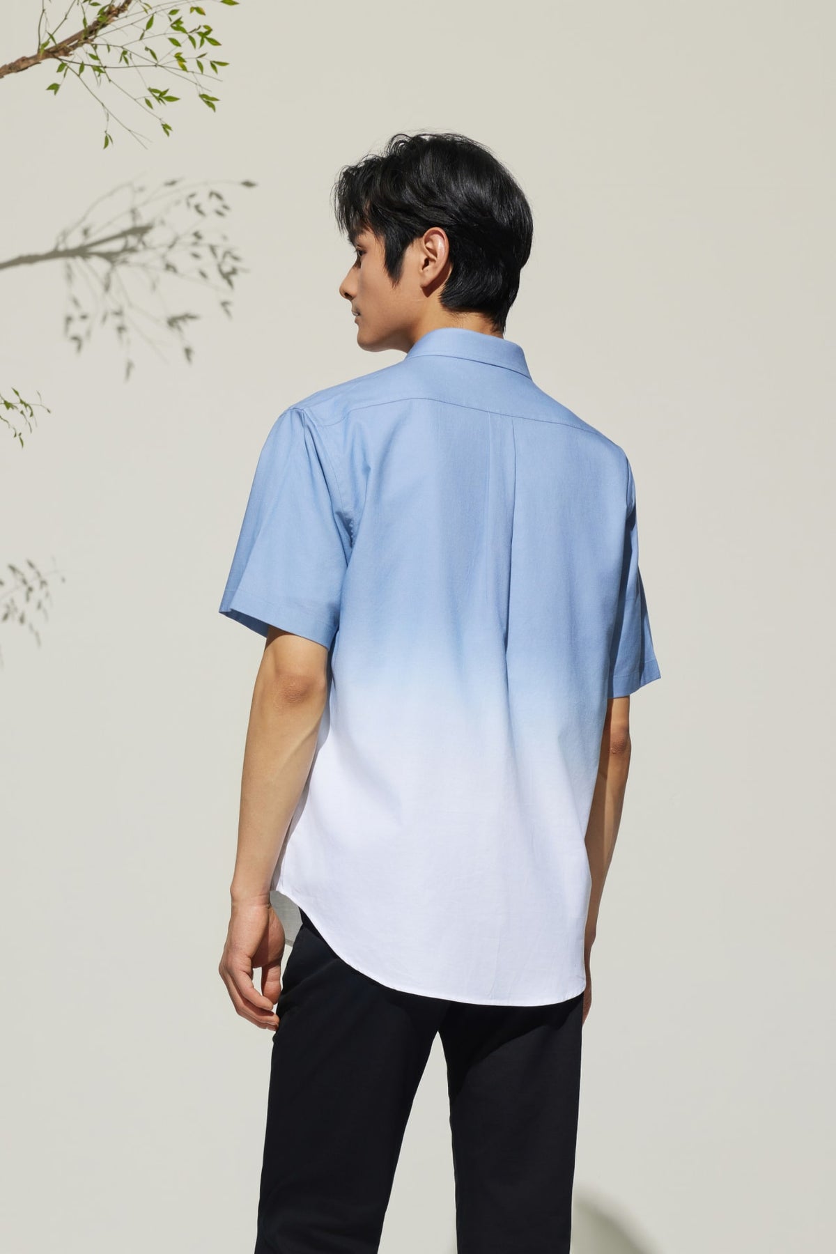 G2000 - Shirts - Cotton Oxford Gradient Digital Print Comfort Fit Short Sleeve Casual Shirt