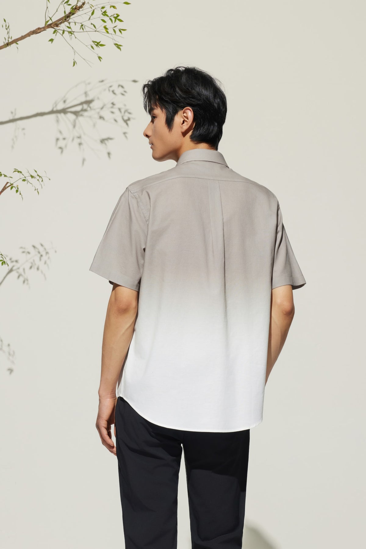 G2000 - Shirts - Cotton Oxford Gradient Digital Print Comfort Fit Short Sleeve Casual Shirt