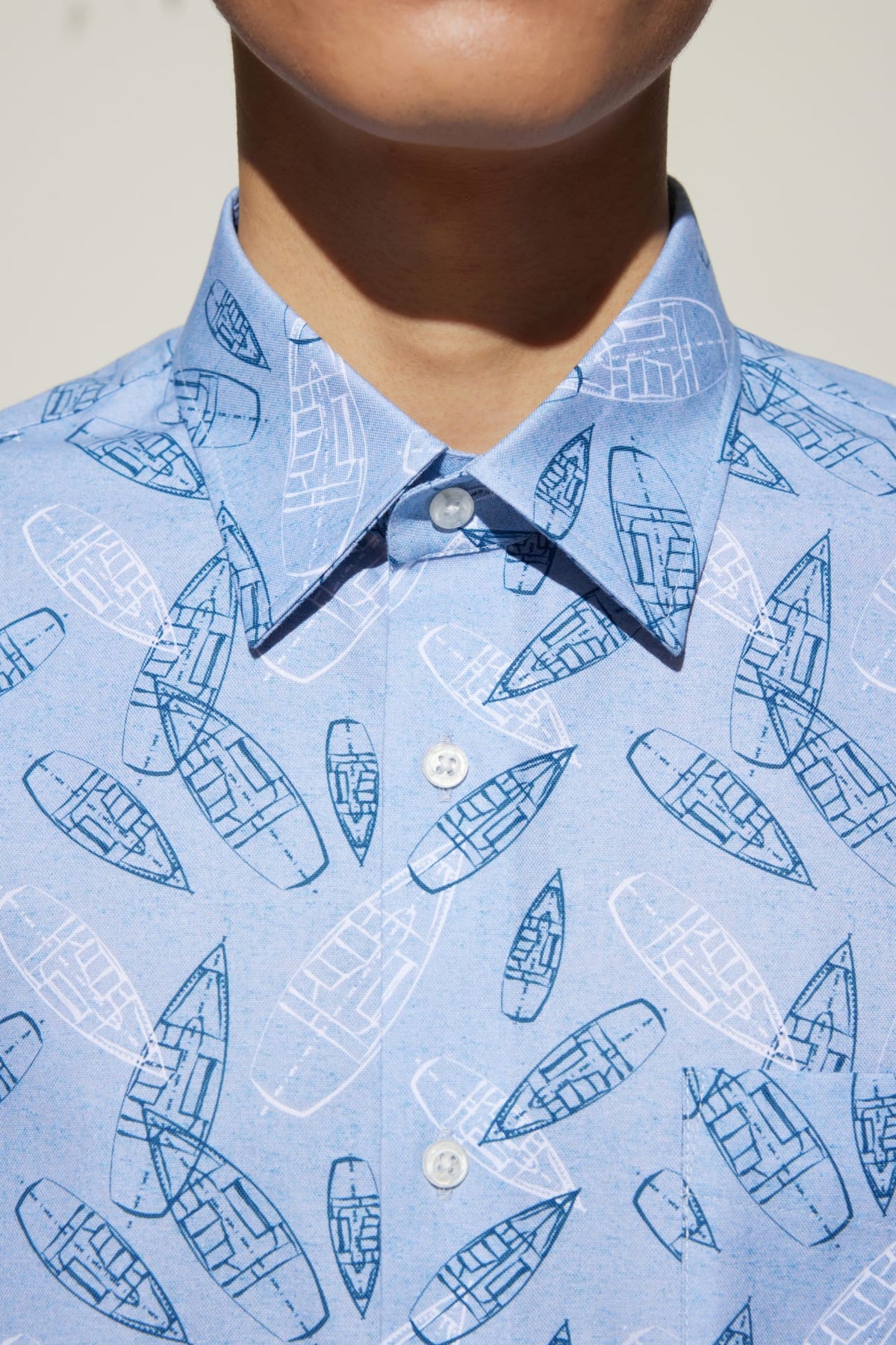 G2000 Shirts Cotton Oxford Boat Digital Print Comfort Fit Short Sleeve Casual Shirt