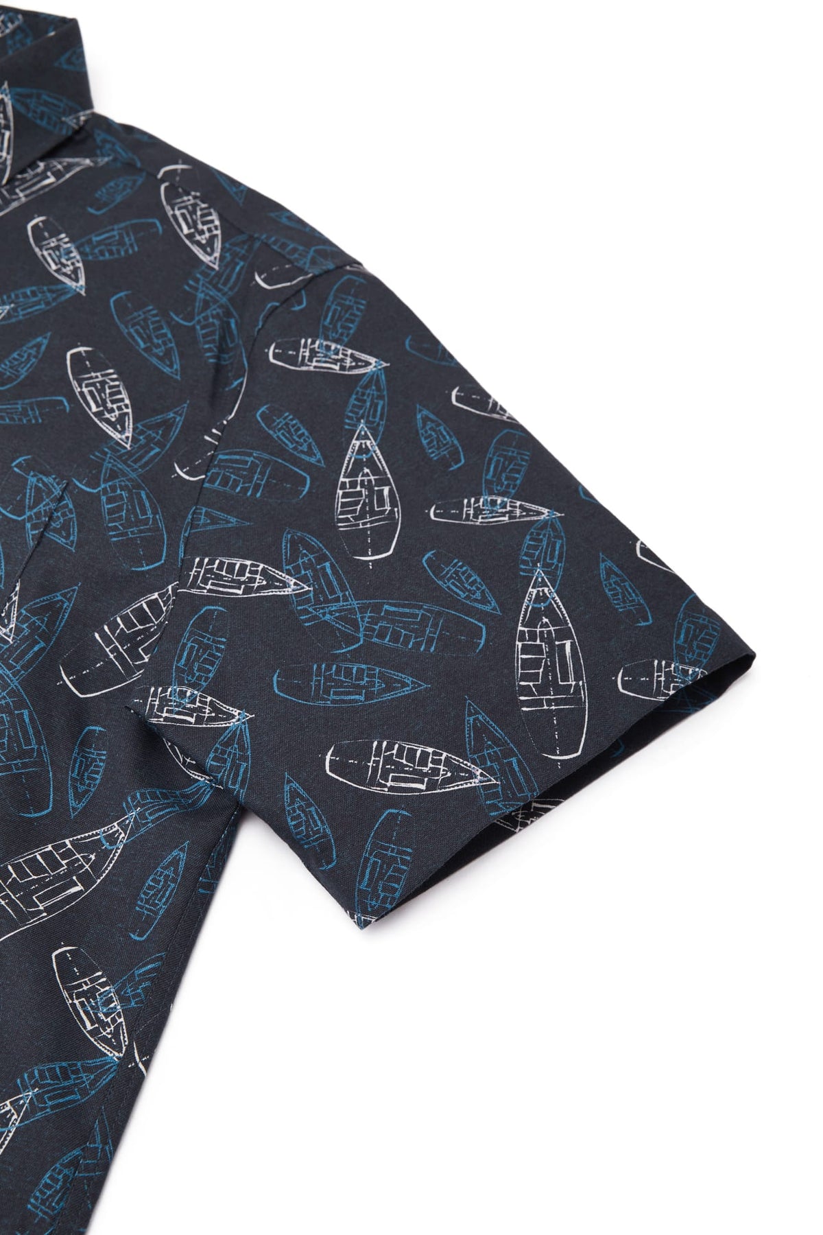 G2000 Shirts Cotton Oxford Boat Digital Print Comfort Fit Short Sleeve Casual Shirt